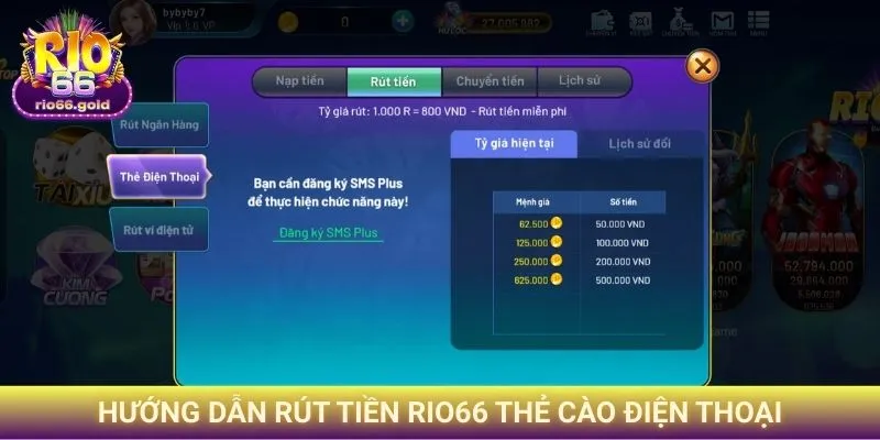 Hướng dẫn Rút tiền Rio66 thẻ cào điện thoại