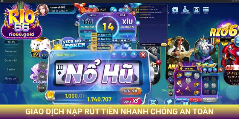 Giao dịch nạp rút tiền tại cổng game Rio 66 diễn ra nhanh chóng và an toàn Giao dịch nạp rút tiền tại cổng game Rio 66 diễn ra nhanh chóng và an toàn